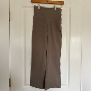 Essentials Taupe High-Rise Crop Flare Pants